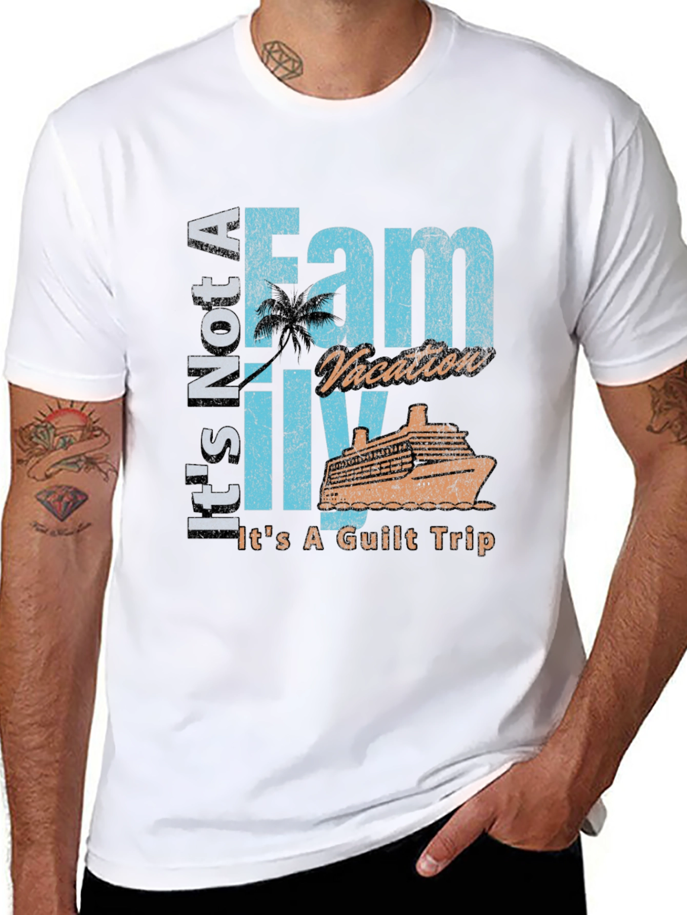 Funny Family Vacation Guilt Trip T-Shirt