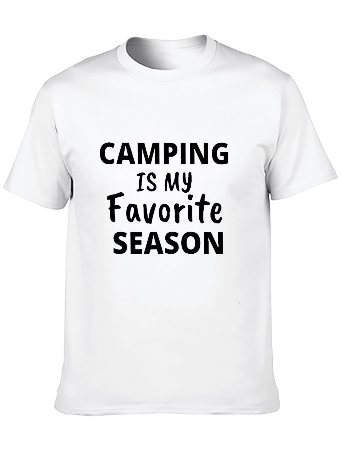 Camping is My Favorite Season Black Graphic T-Shirt