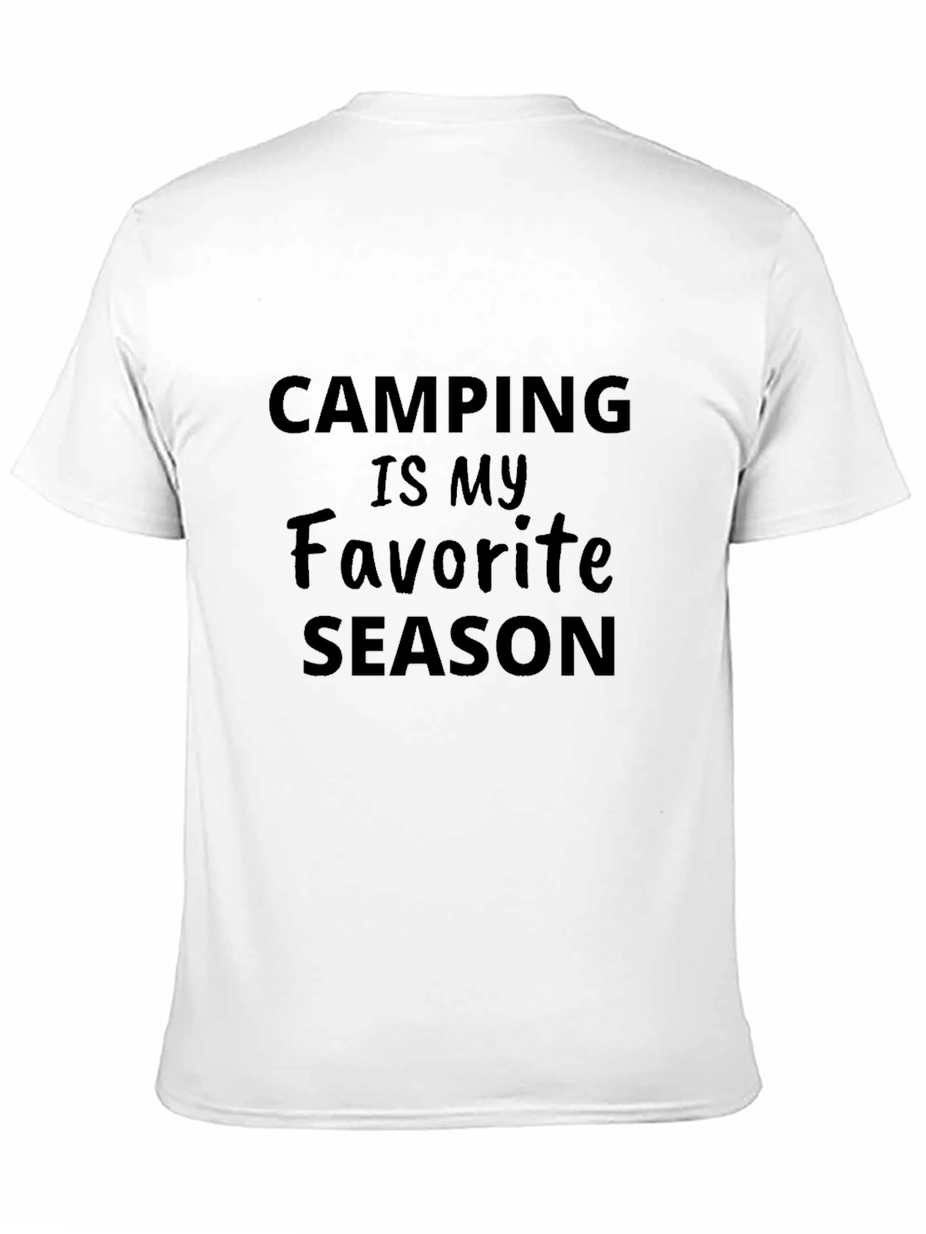 Camping is My Favorite Season Black Graphic T-Shirt