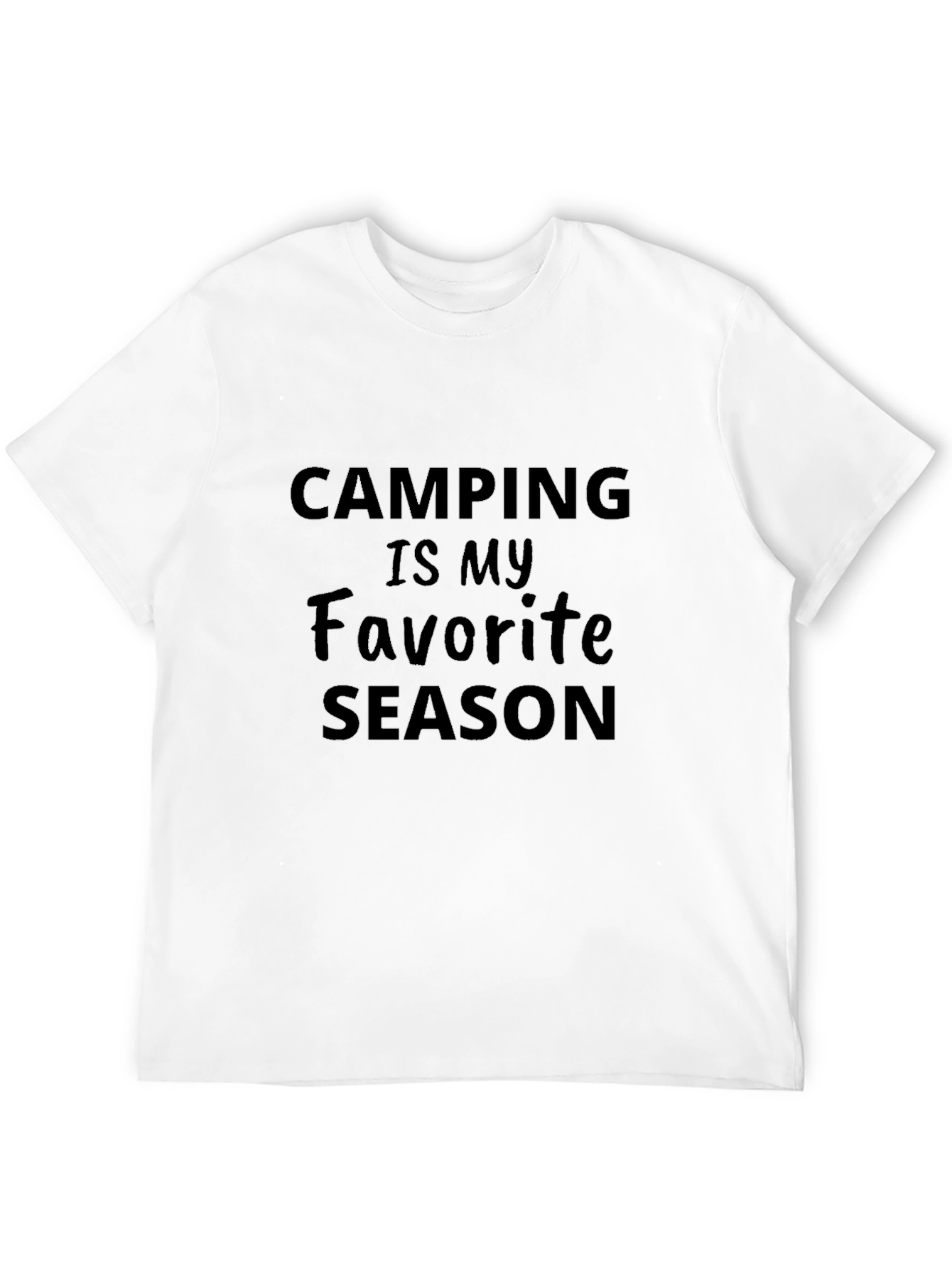 Camping is My Favorite Season Black Graphic T-Shirt