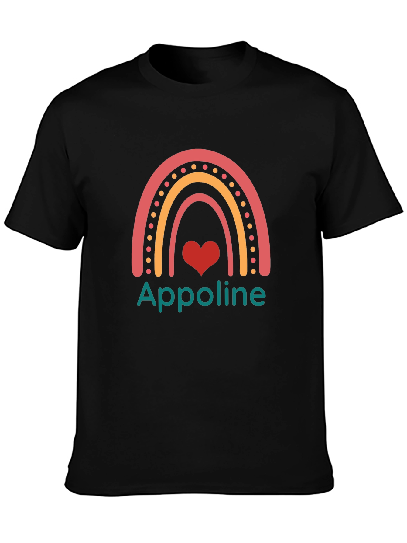 Appoline Rainbow Heart T-Shirt - Trendy Graphic Tee