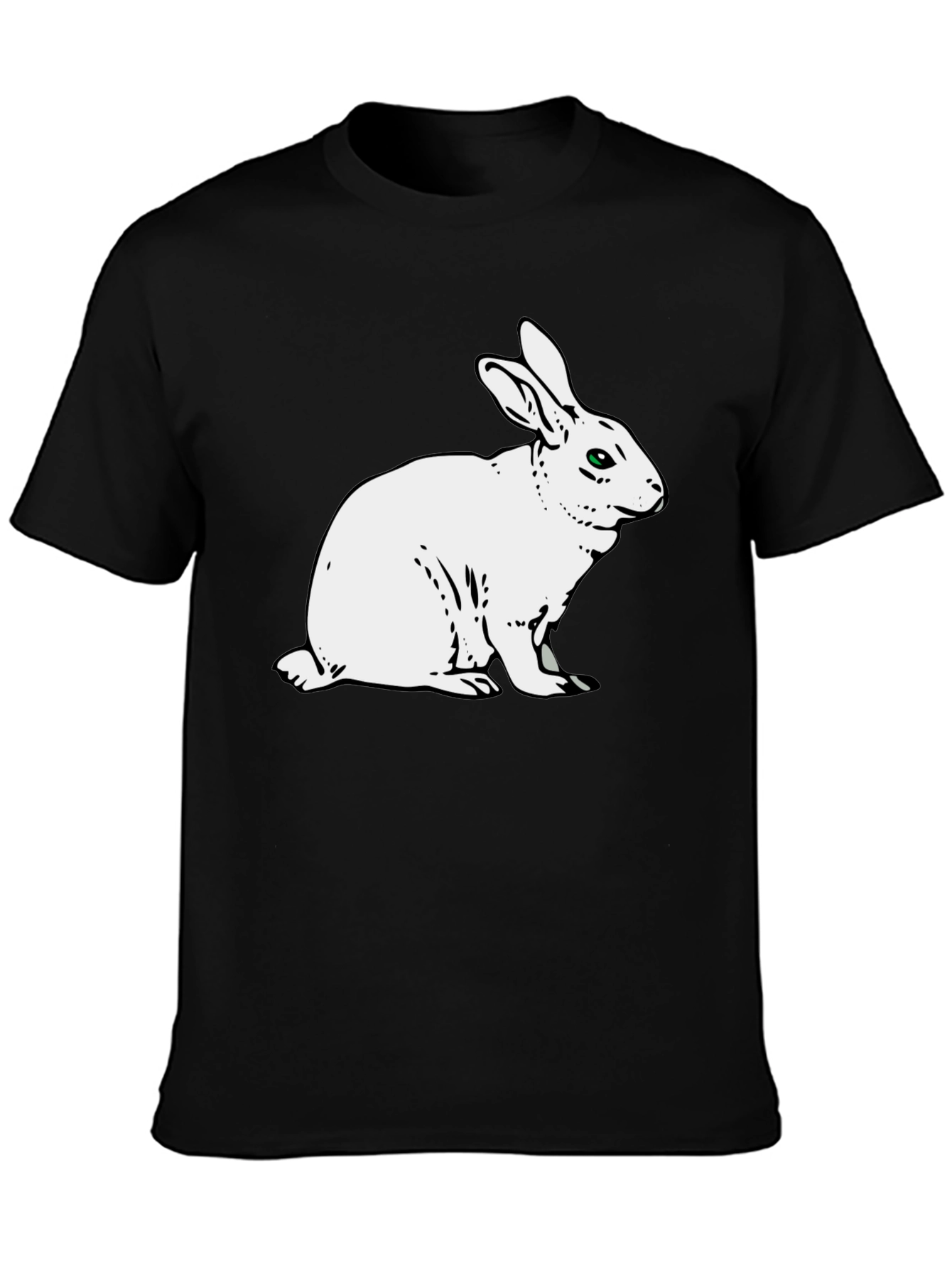 Rabbit Graphic Tee - Mens Black Cotton T-Shirt