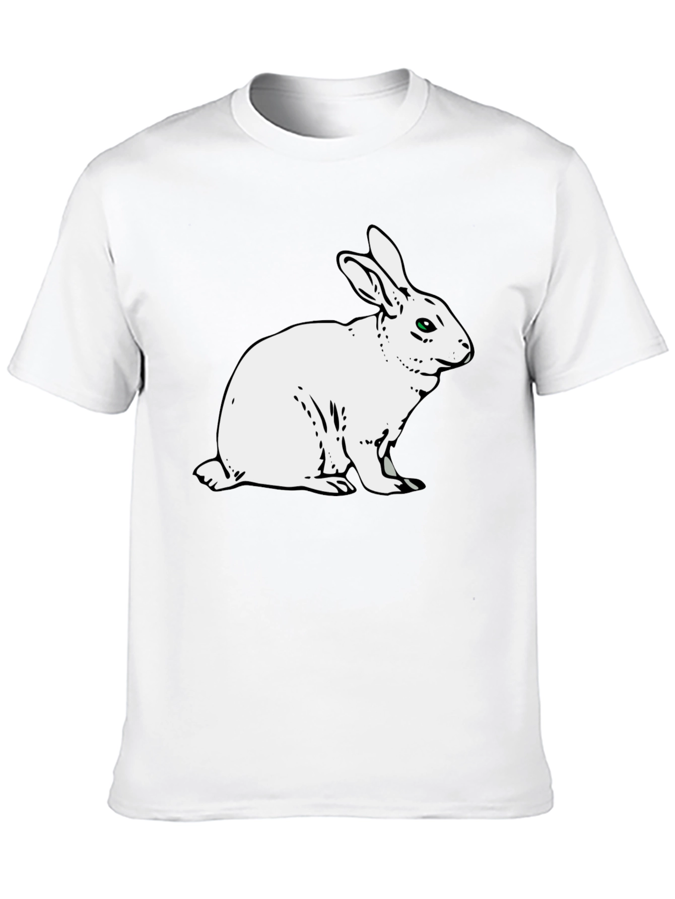 Rabbit Graphic Tee - Mens Black Cotton T-Shirt