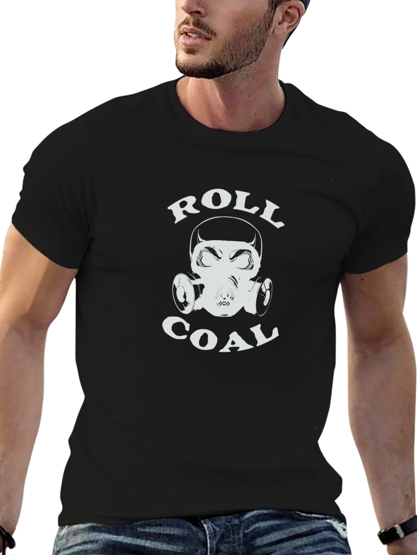 Roll Coal Gas Mask T-Shirt - Black