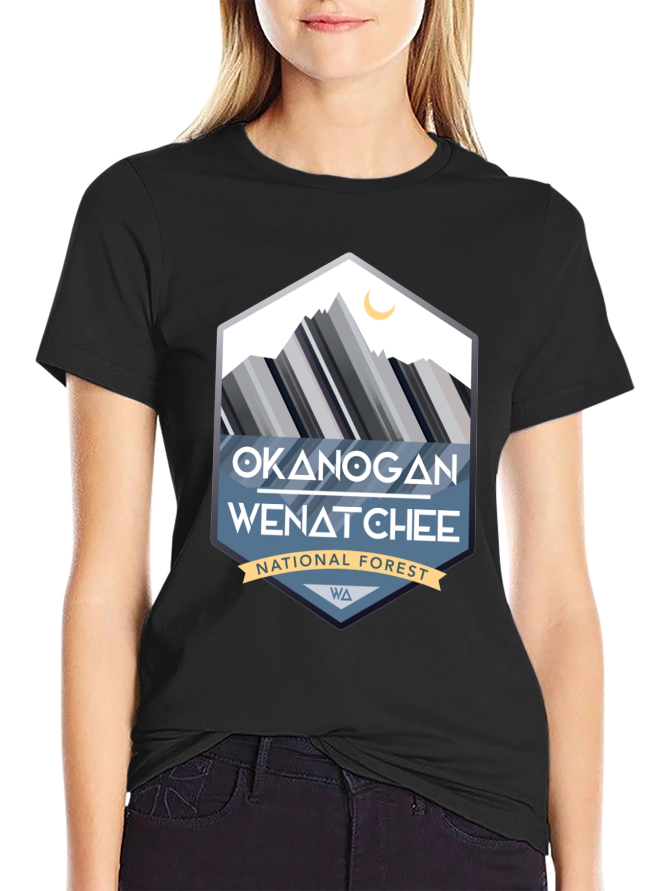 Okanogan-Wenatchee National Forest Black T-Shirt