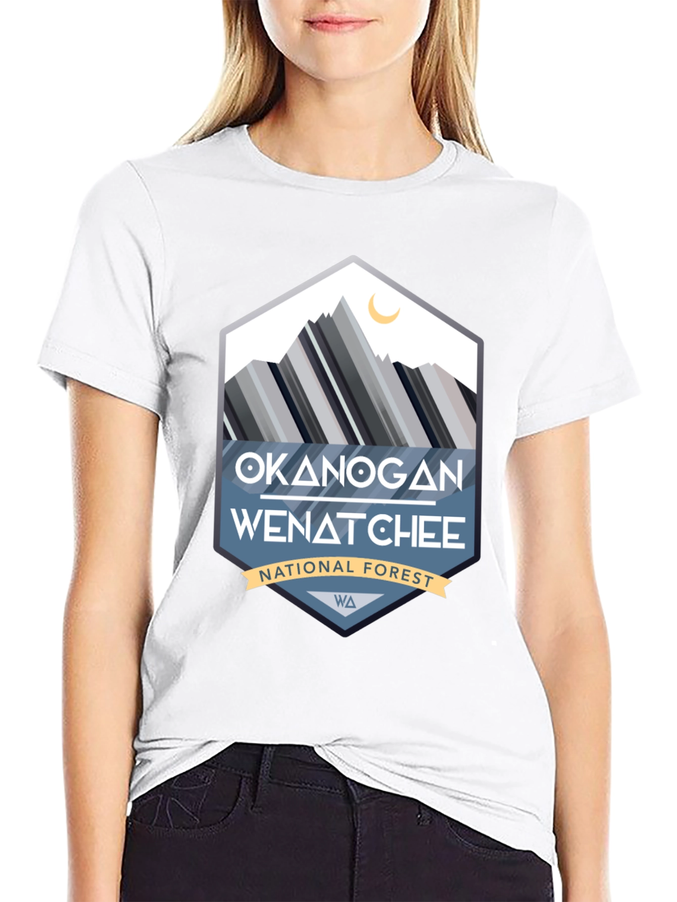 Okanogan-Wenatchee National Forest Black T-Shirt