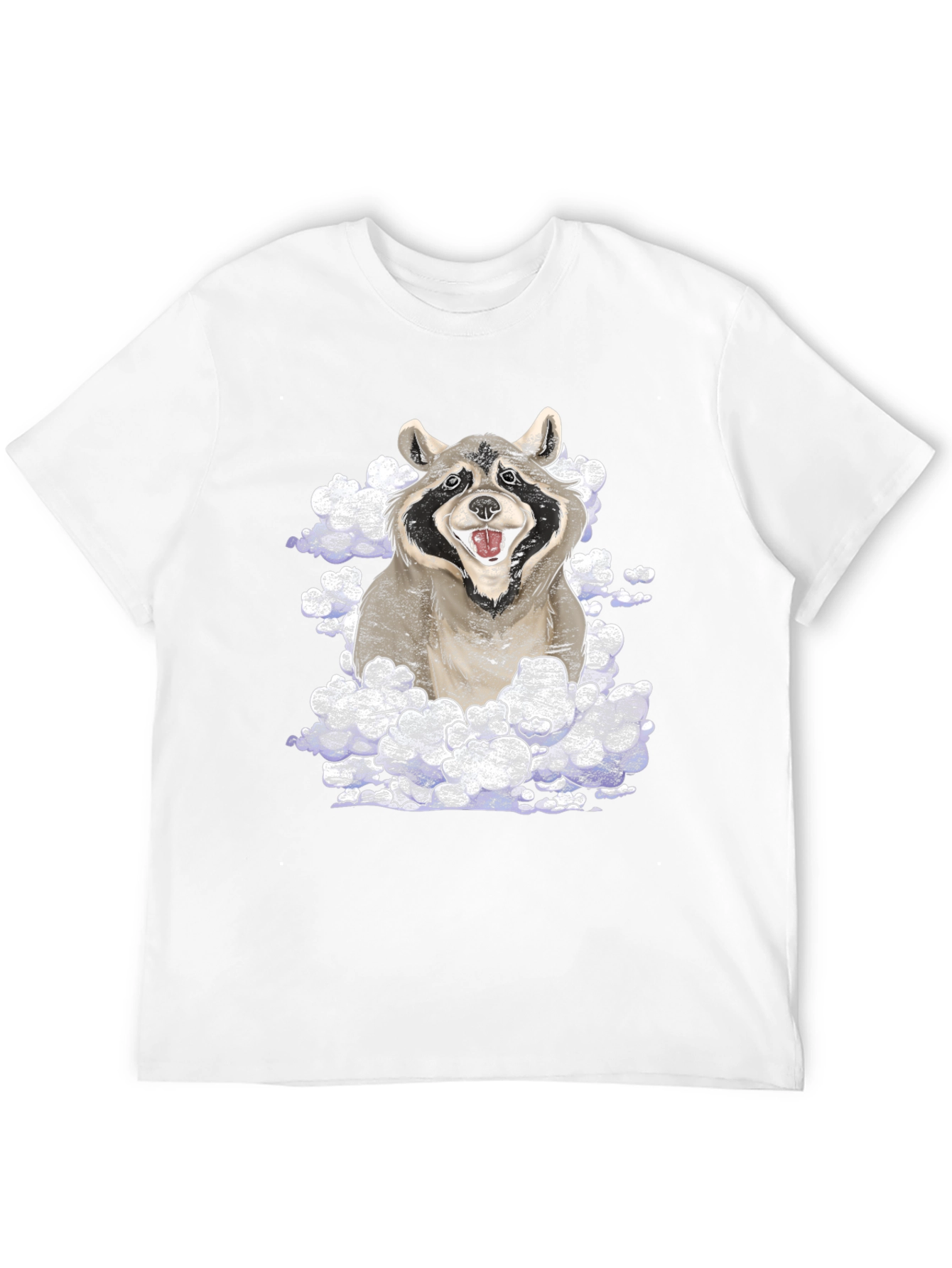 Raccoon in Clouds Graphic T-Shirt