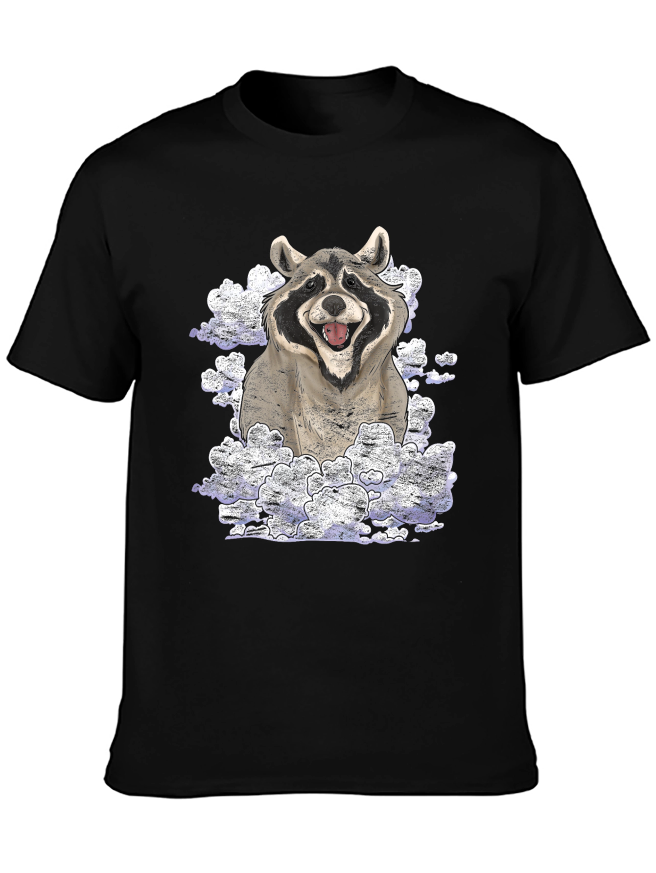 Raccoon in Clouds Graphic T-Shirt