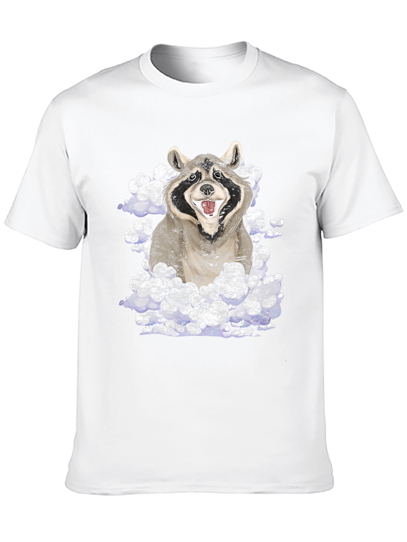 Raccoon in Clouds Graphic T-Shirt