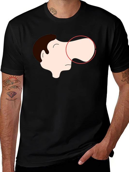 Cartoon Face Graphic Tee - Black
