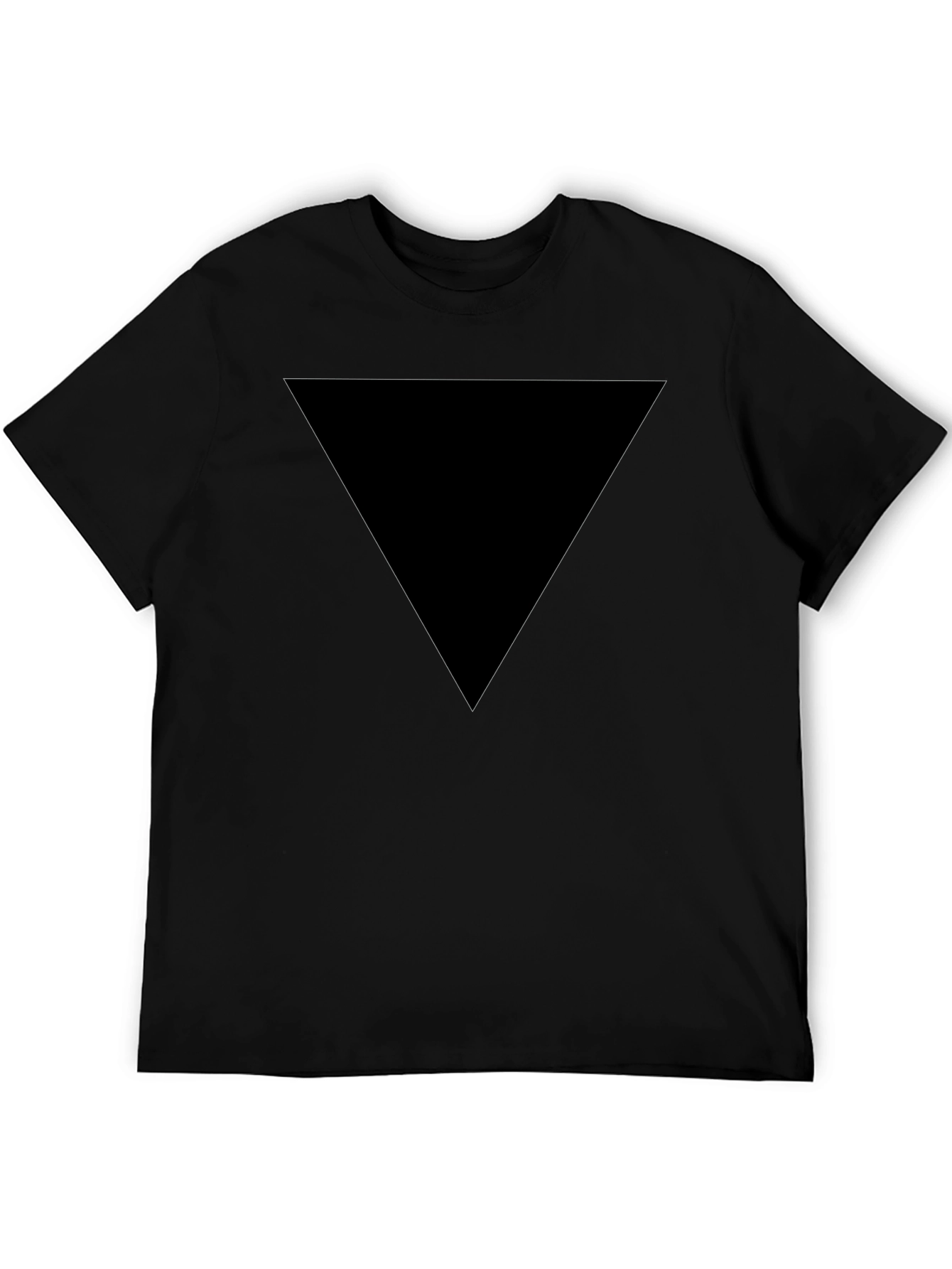 Mens Black Triangle Graphic Tee - Casual Style