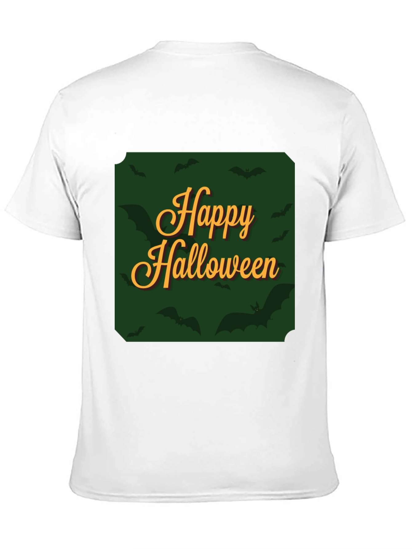 Happy Halloween Bat Graphic Tee - Black