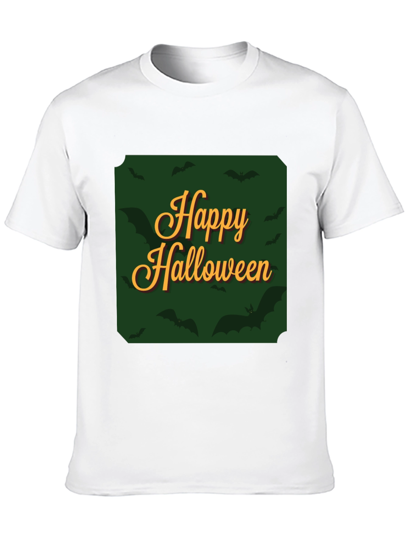 Happy Halloween Bat Graphic Tee - Black