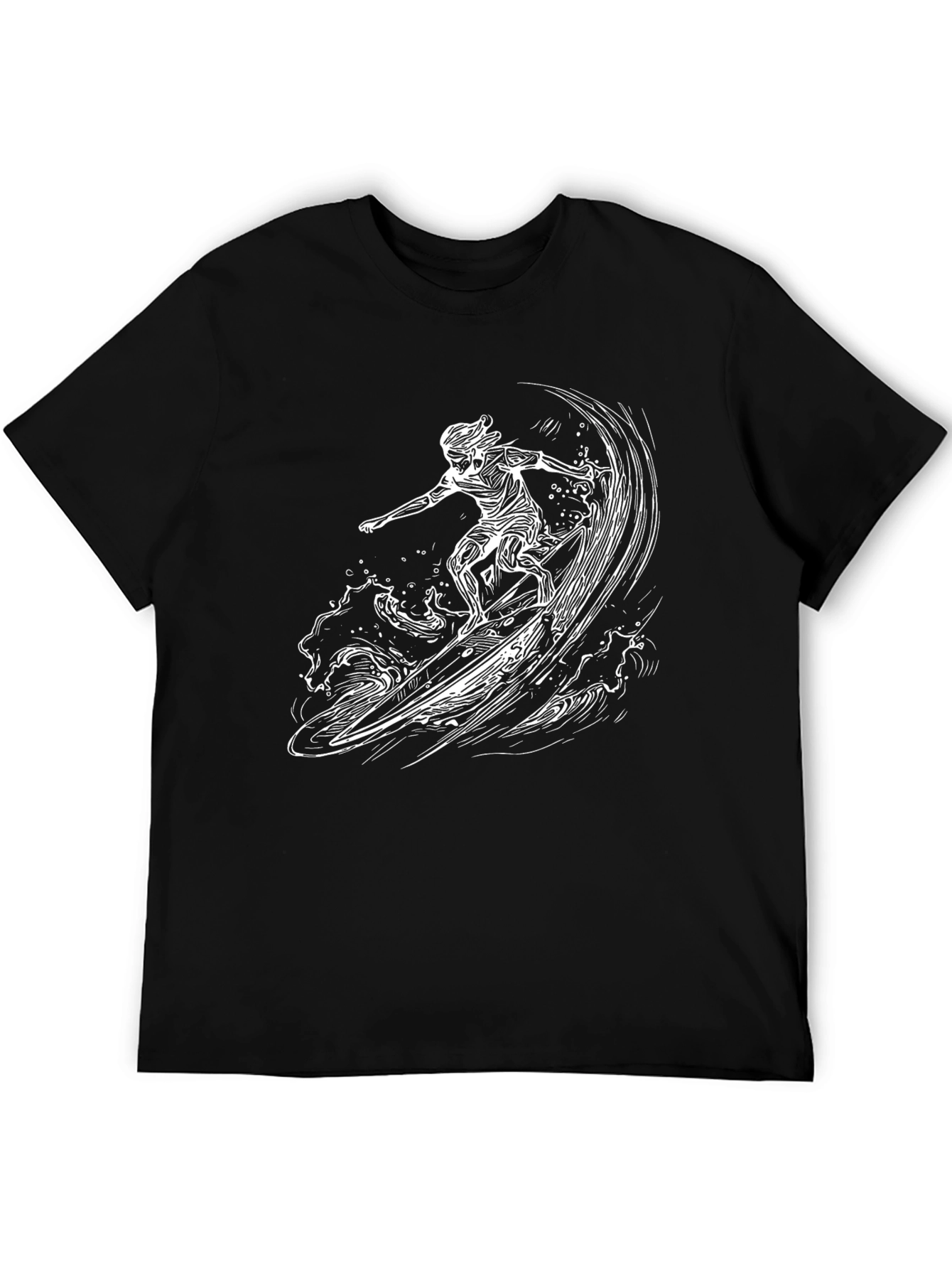Cool Surfer Graphic Black T-Shirt