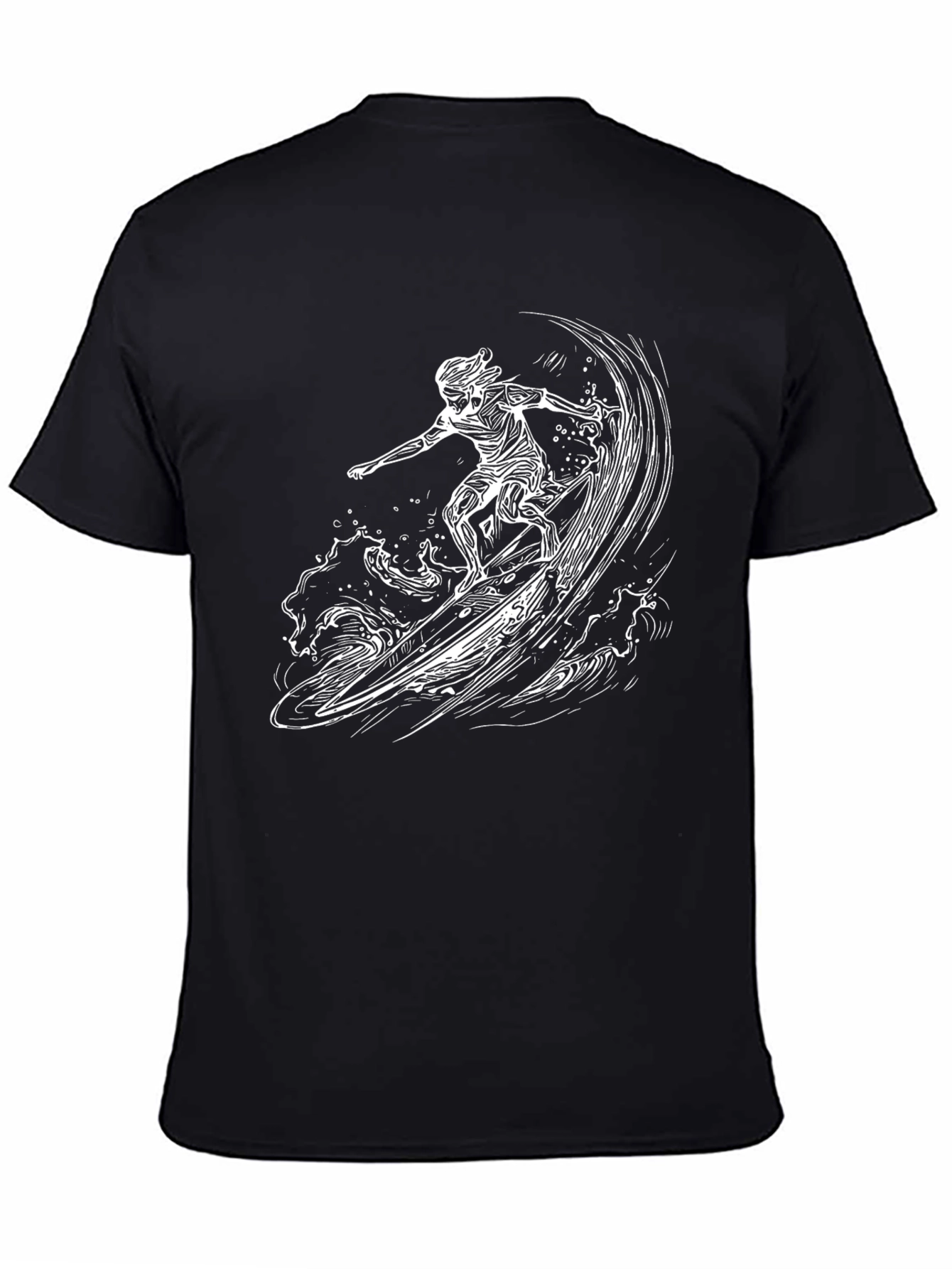 Cool Surfer Graphic Black T-Shirt