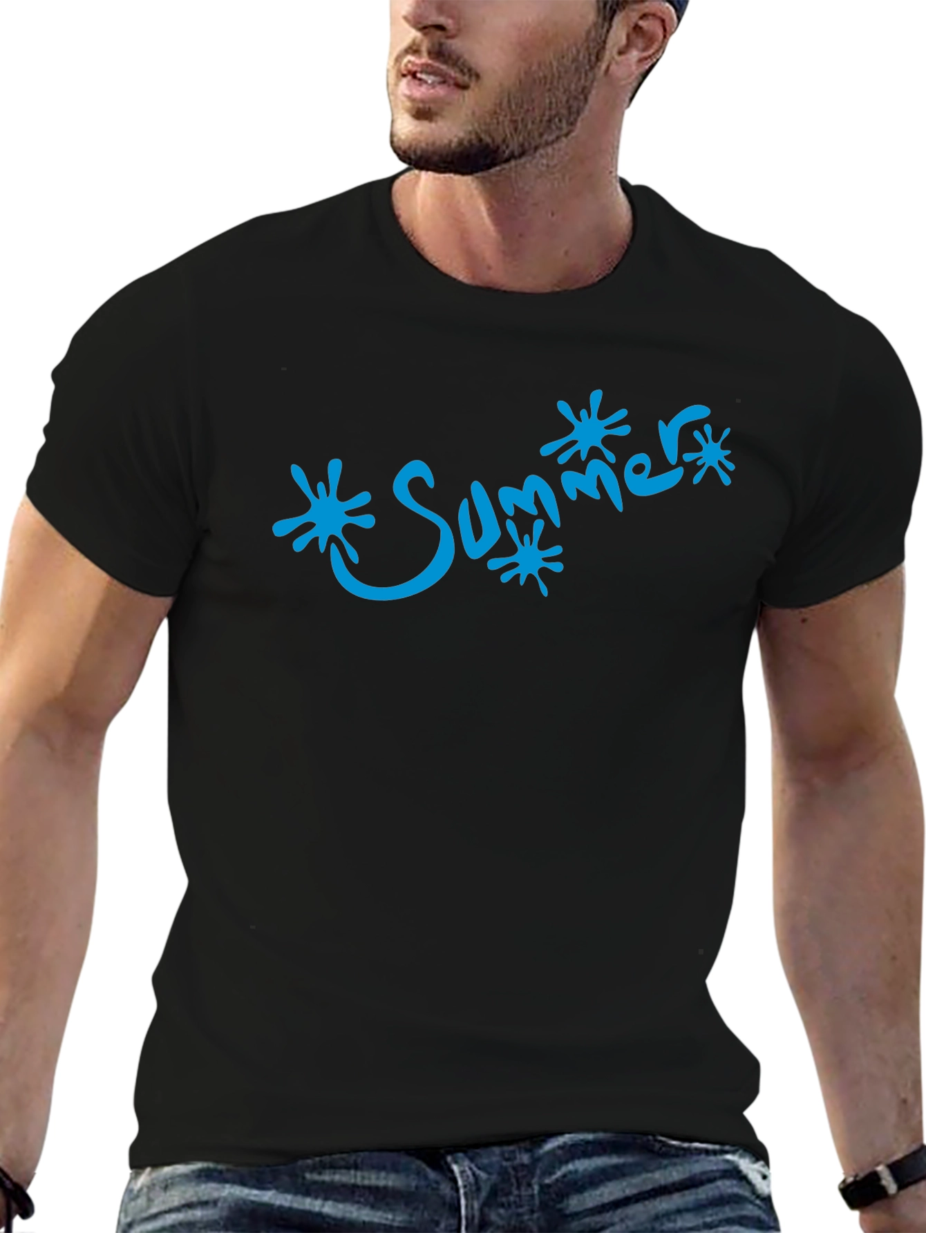 Summer Splash Tee - Cool Black Graphic T-Shirt