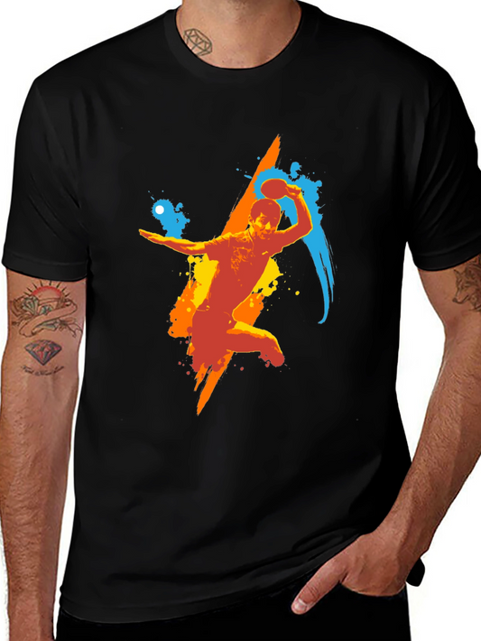 Dynamic Ping Pong Player Graphic T-Shirt