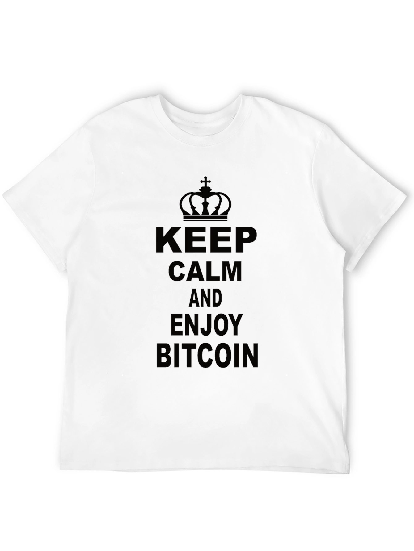 Keep Calm and Enjoy Bitcoin Black Graphic T-Shirt