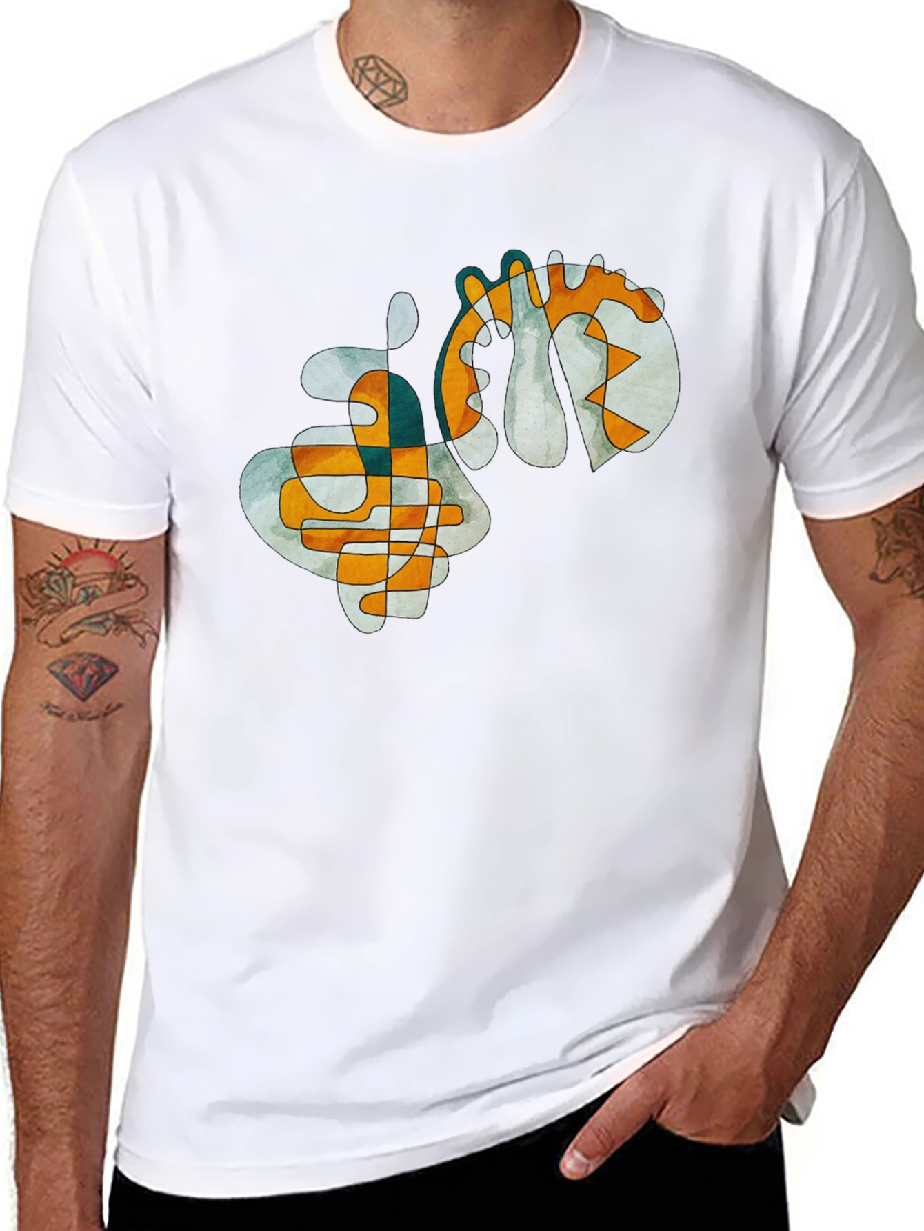 Abstract Art Graphic Tee - Modern Style Shirt