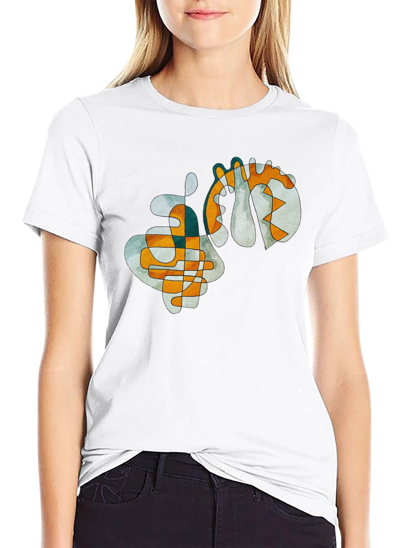 Abstract Art Graphic Tee - Modern Style Shirt
