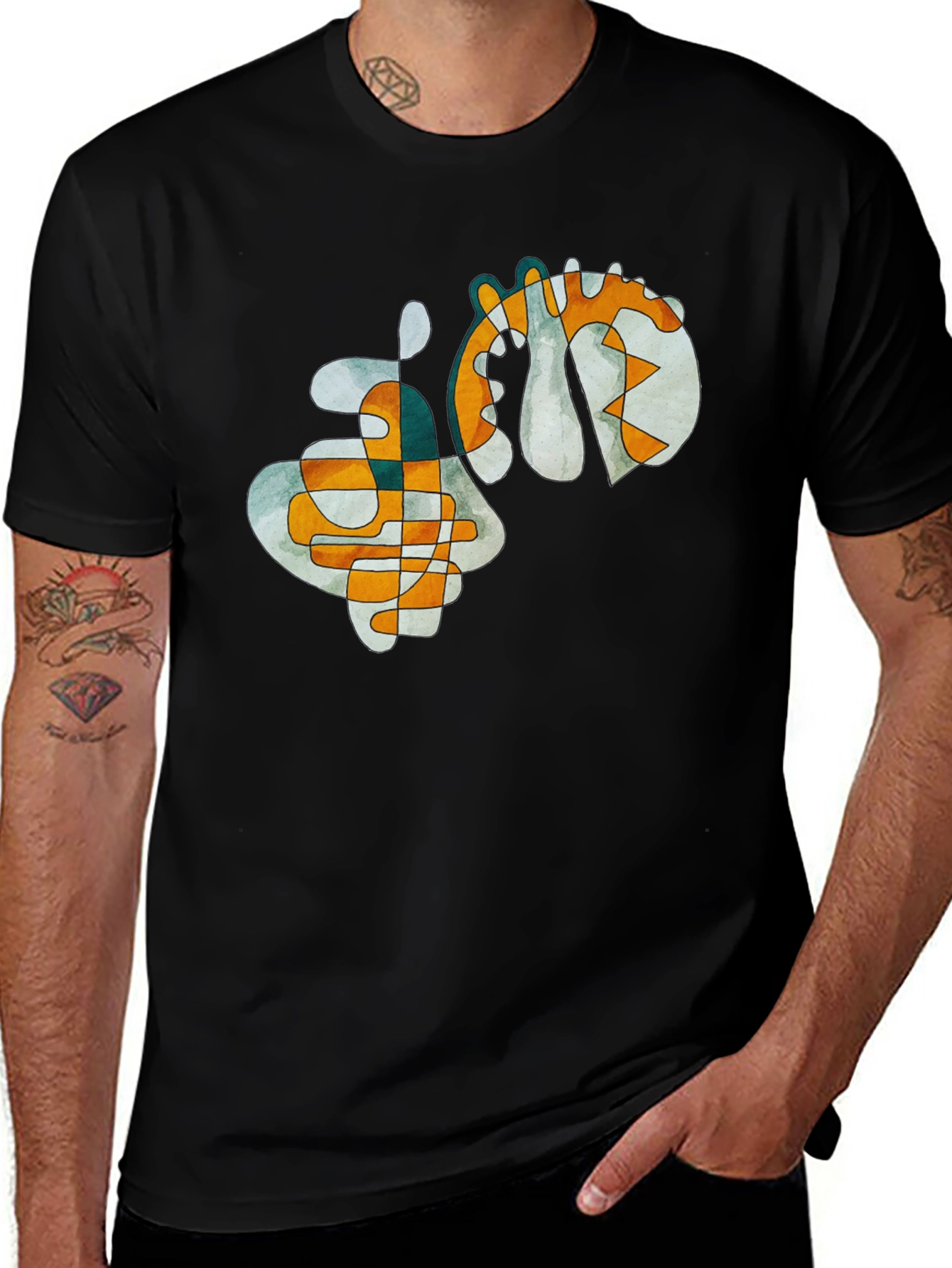 Abstract Art Graphic Tee - Modern Style Shirt