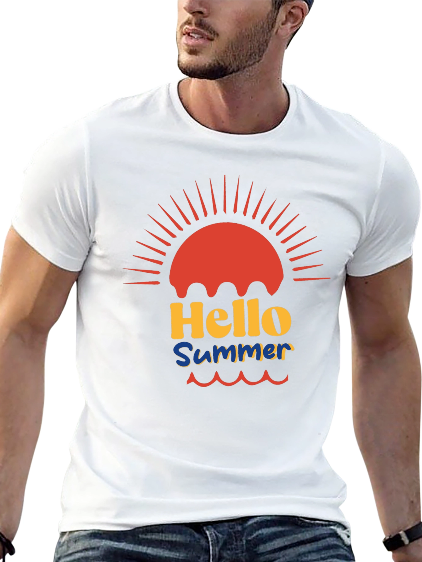 Hello Summer Black Graphic Tee