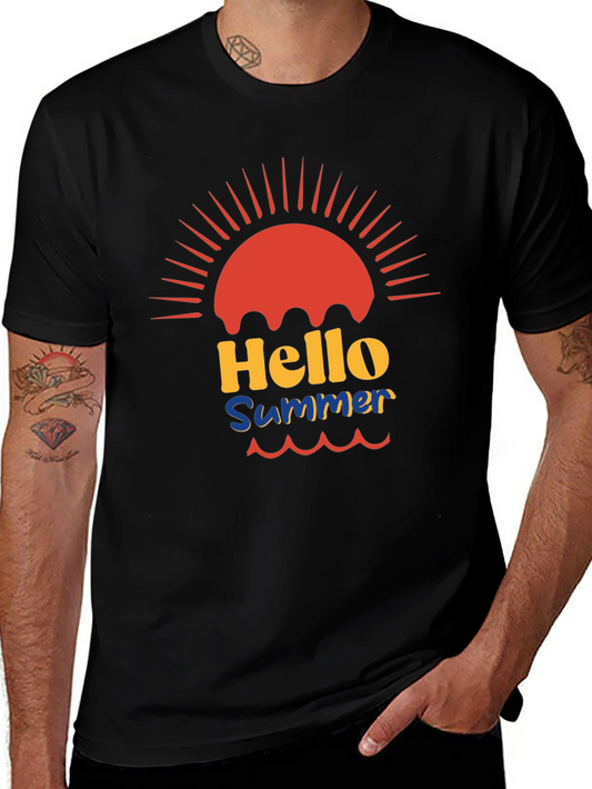 Hello Summer Black Graphic Tee