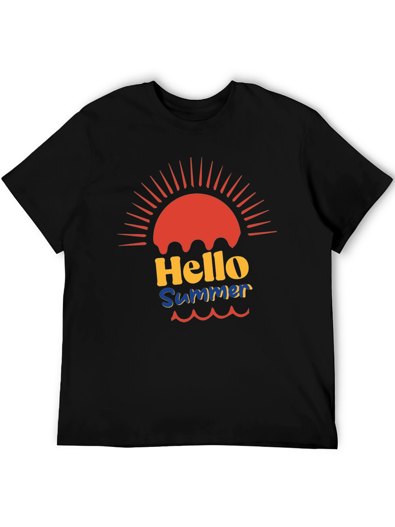 Hello Summer Black Graphic Tee