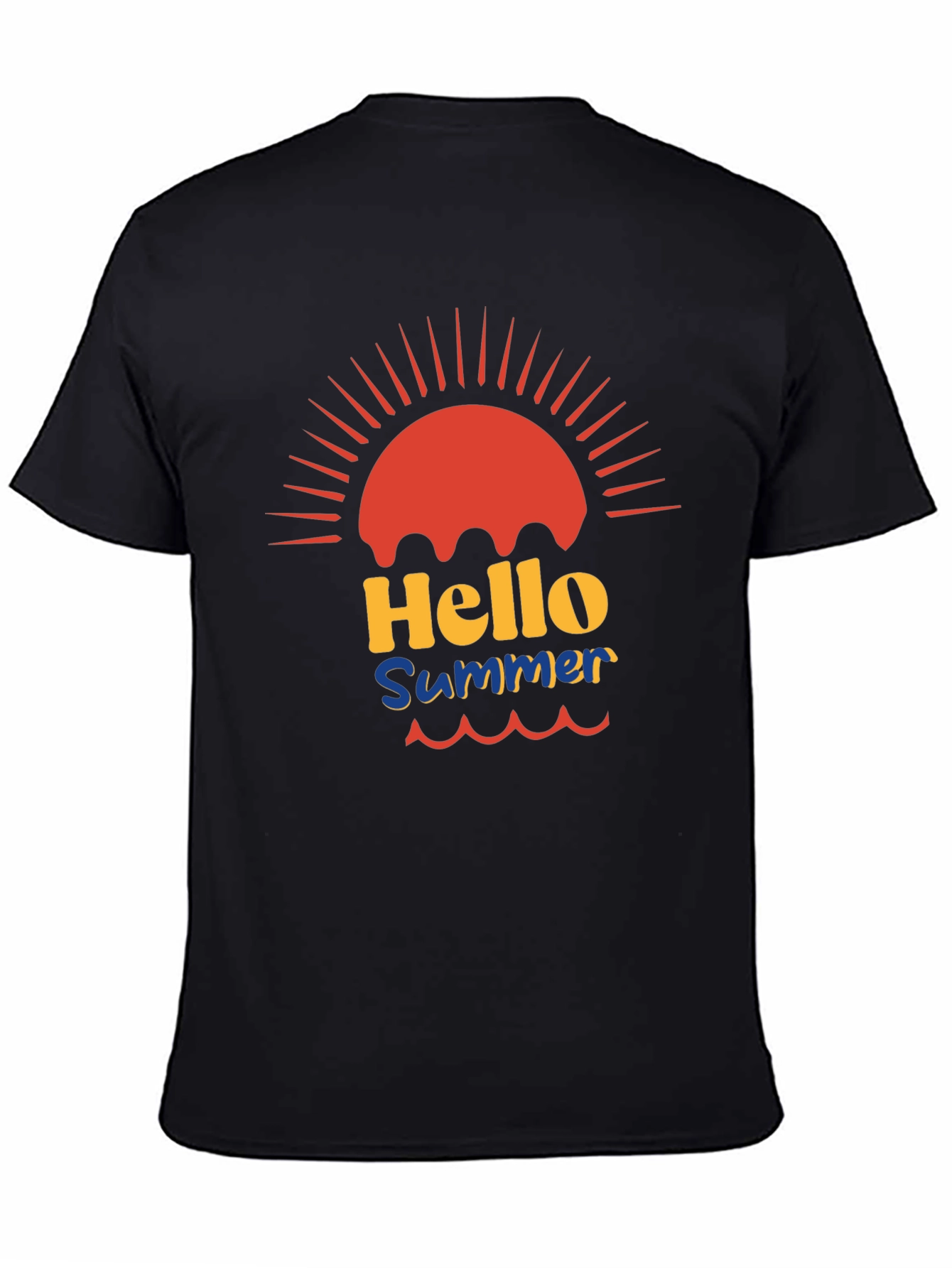 Hello Summer Black Graphic Tee