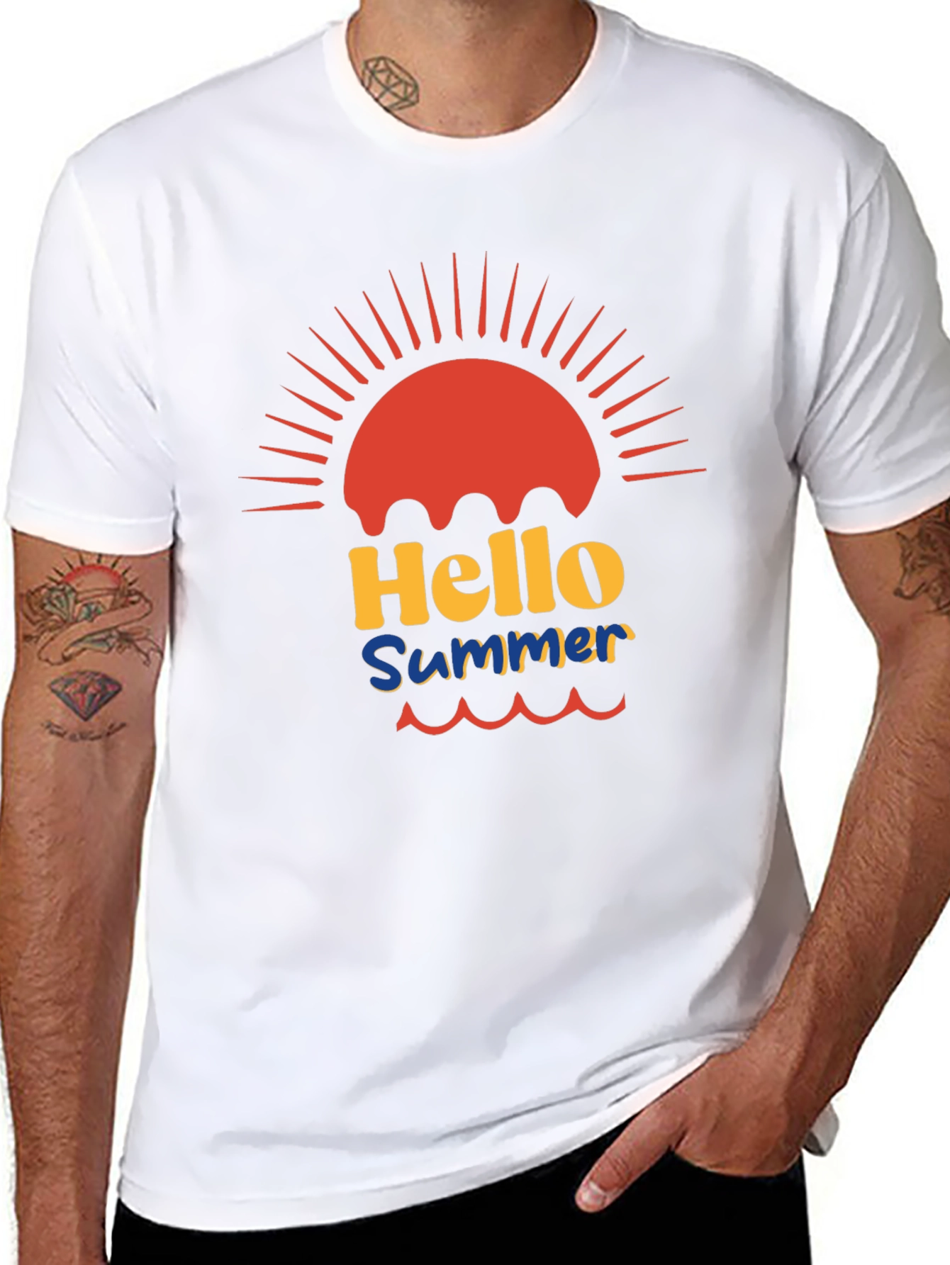 Hello Summer Black Graphic Tee