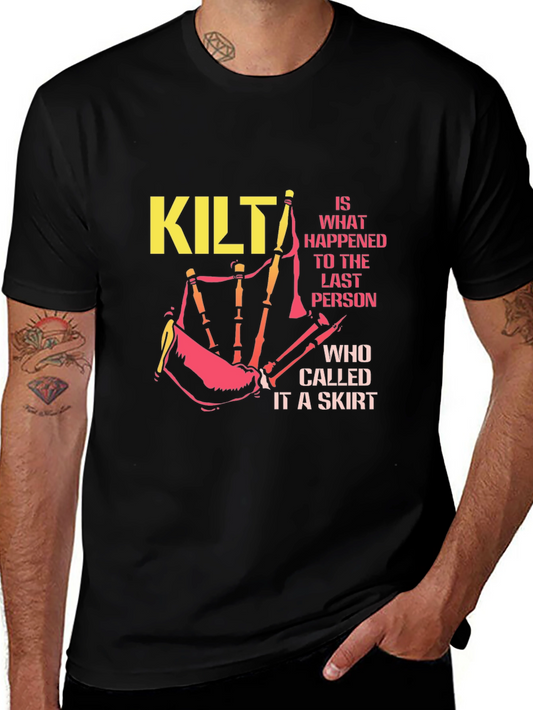 Kilt Warning Graphic Tee - Scottish Pride T-Shirt