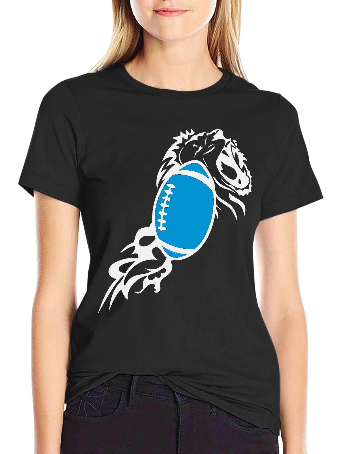 Lion Football Graphic T-Shirt