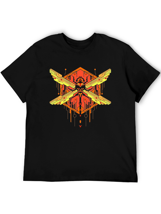 Cyberpunk Skull Graphic T-Shirt - Bold Streetwear Style