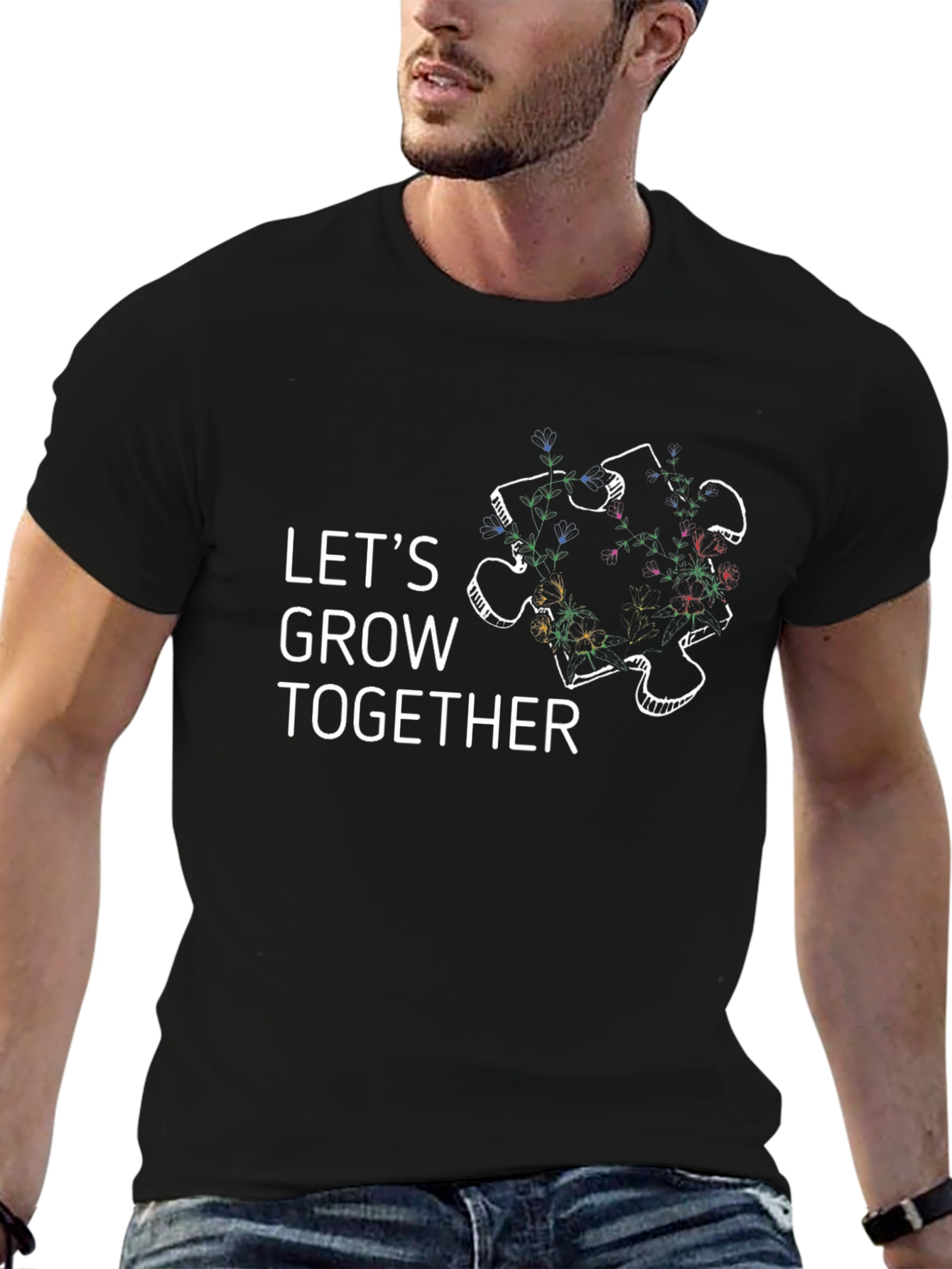 Lets Grow Together Autism Awareness T-Shirt