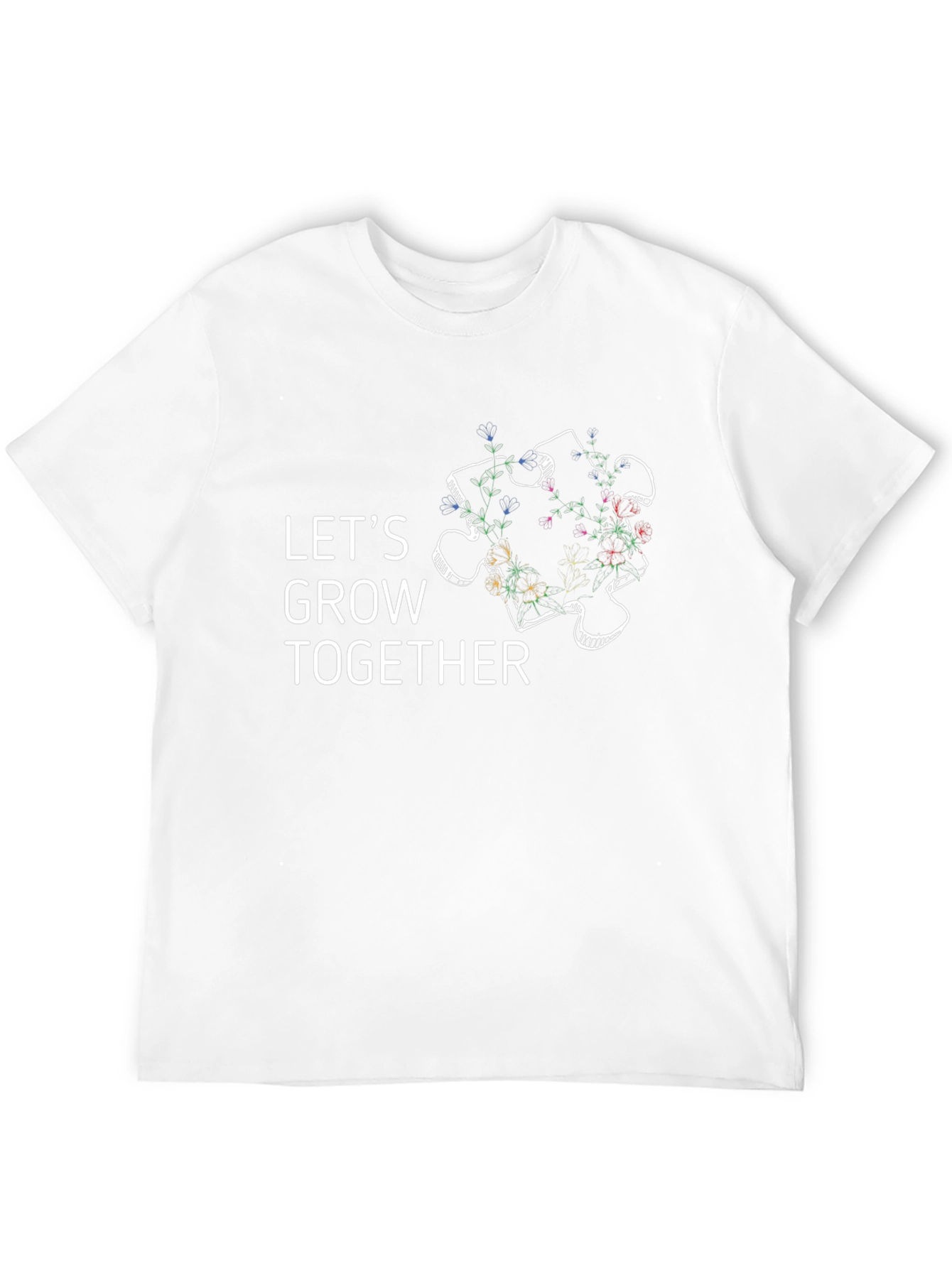 Lets Grow Together Autism Awareness T-Shirt