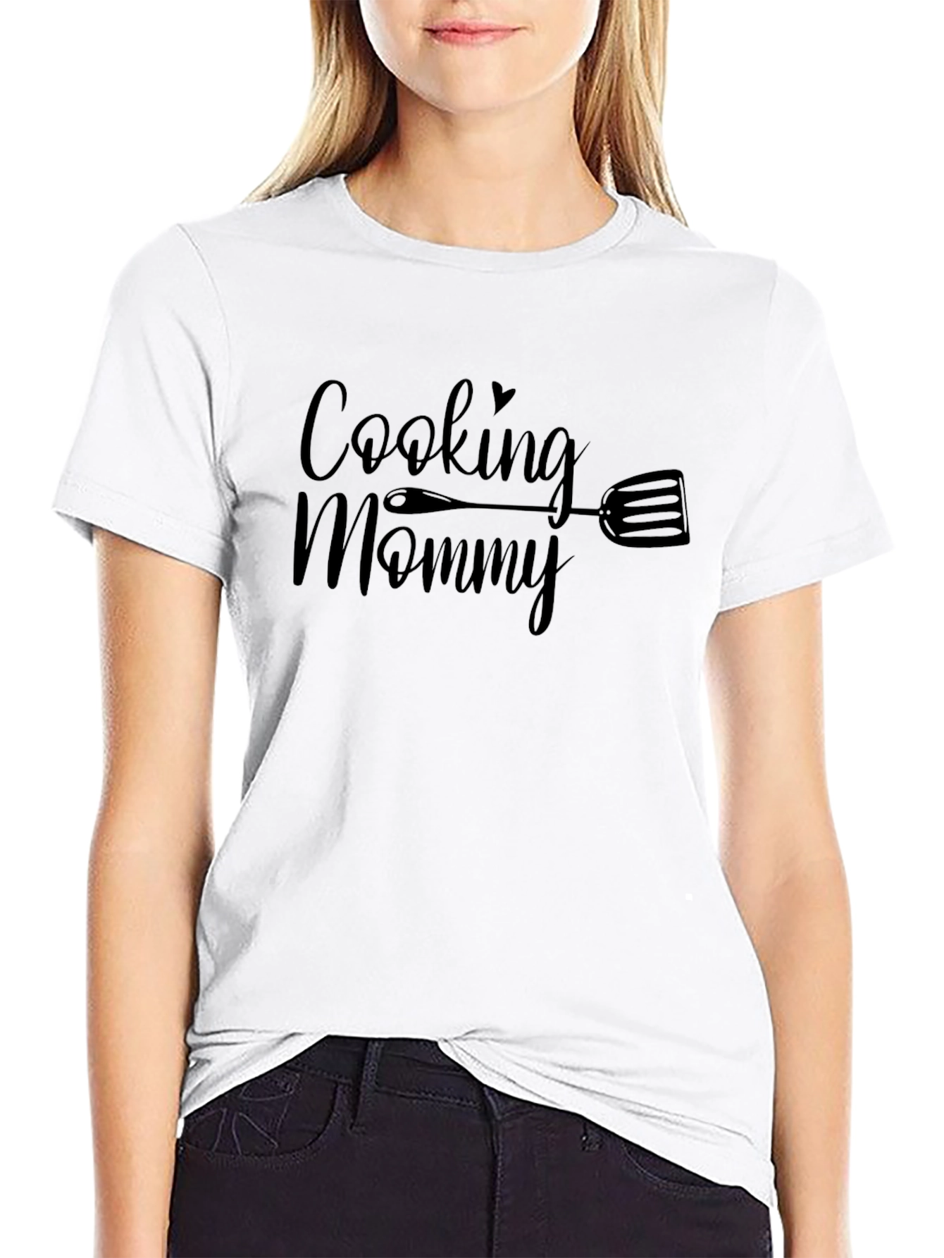 Cooking Mommy Graphic T-Shirt - Black Cotton Tee