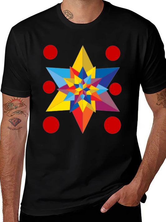 Geometric Starburst Tee - Colorful & Unique!