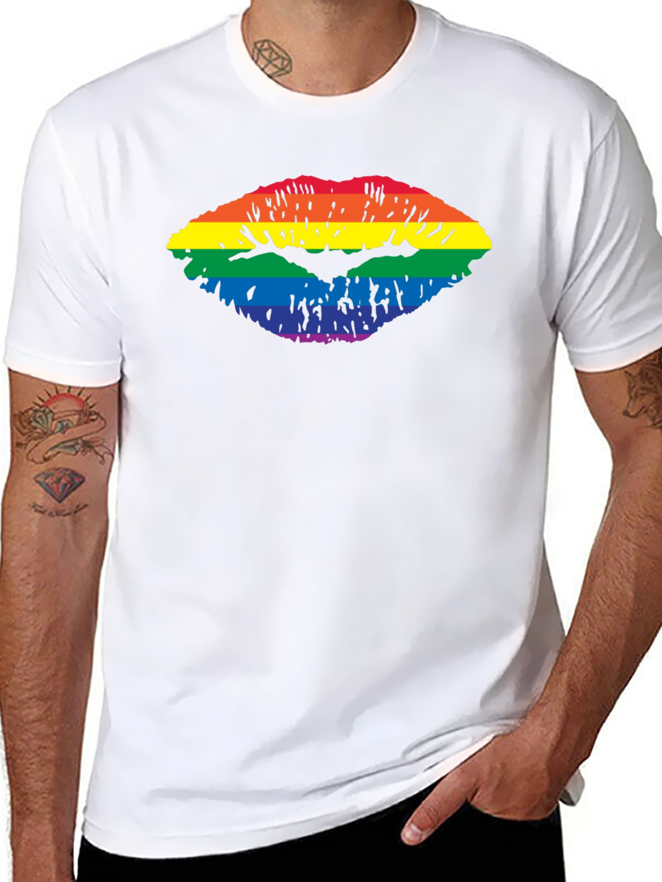 Pride Lips T-Shirt - LGBTQ+ Rainbow Kiss Tee