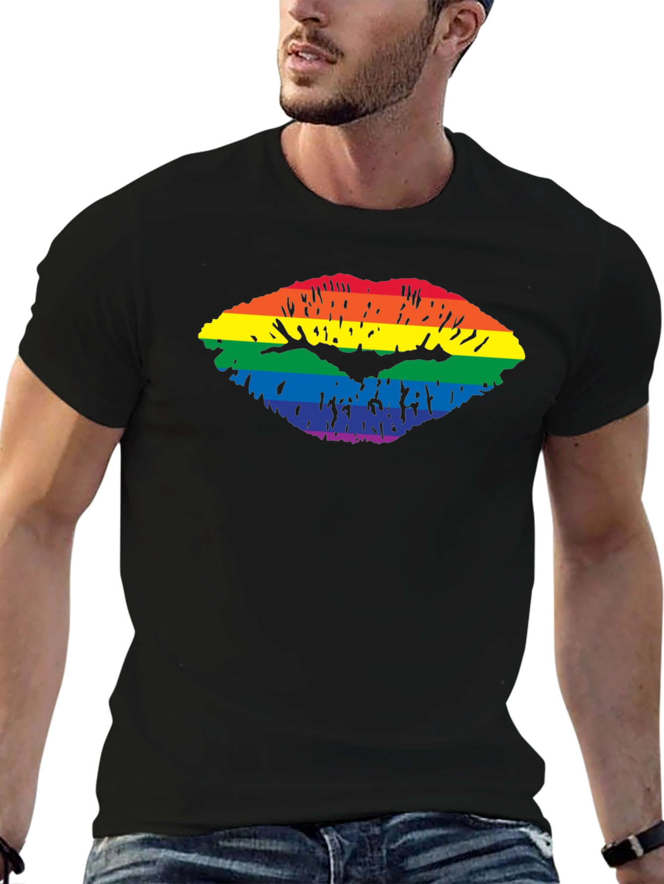 Pride Lips T-Shirt - LGBTQ+ Rainbow Kiss Tee