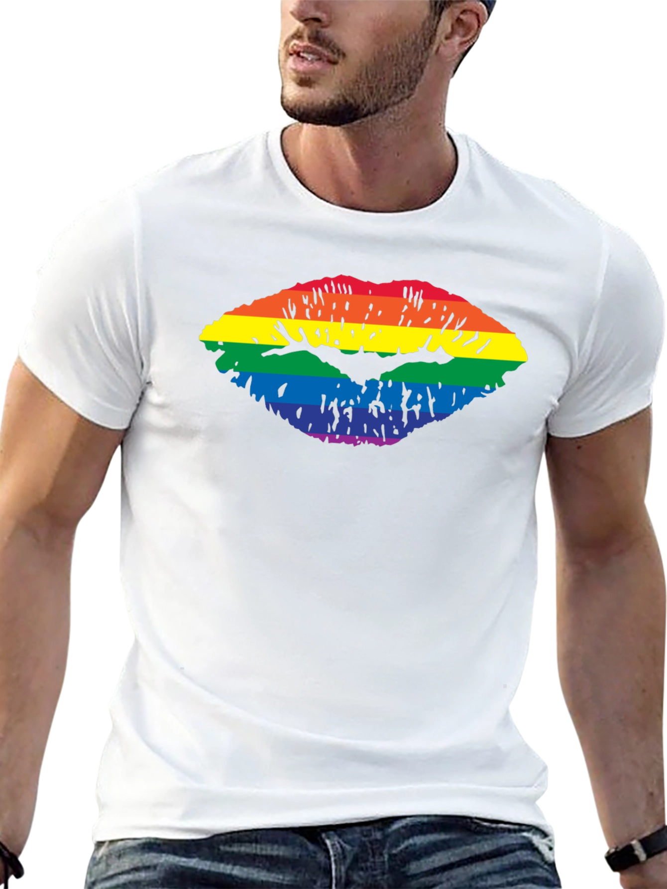 Pride Lips T-Shirt - LGBTQ+ Rainbow Kiss Tee
