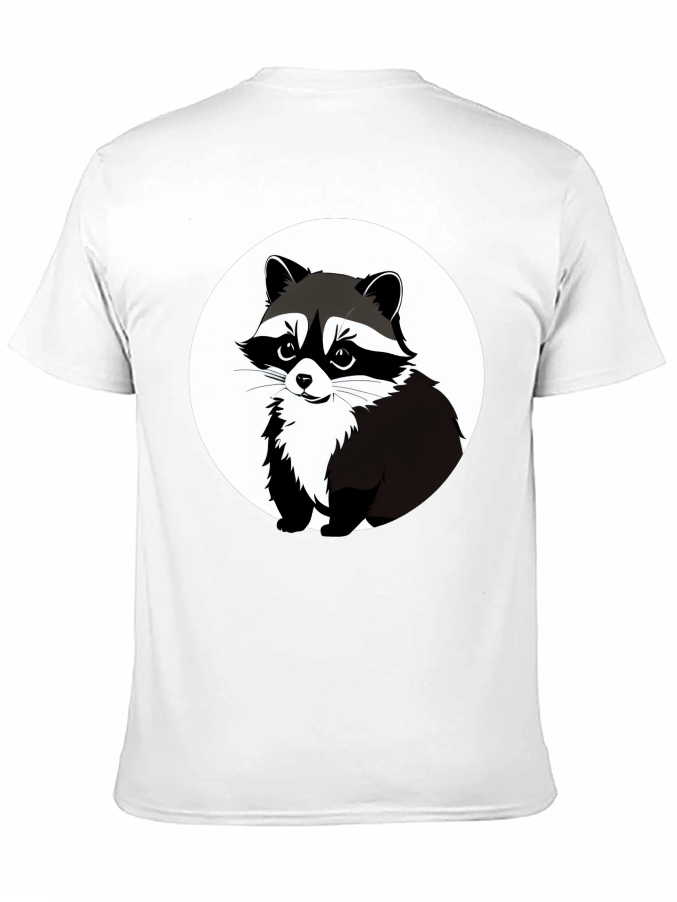 Raccoon Graphic Tee - Black Casual T-Shirt