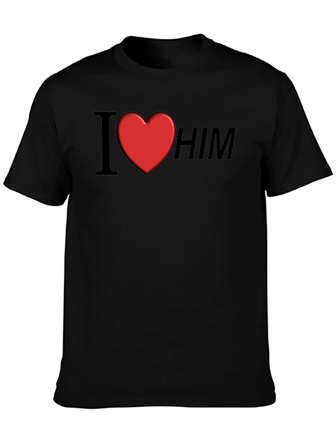 I Heart Him Graphic Tee - Black Unisex T-Shirt