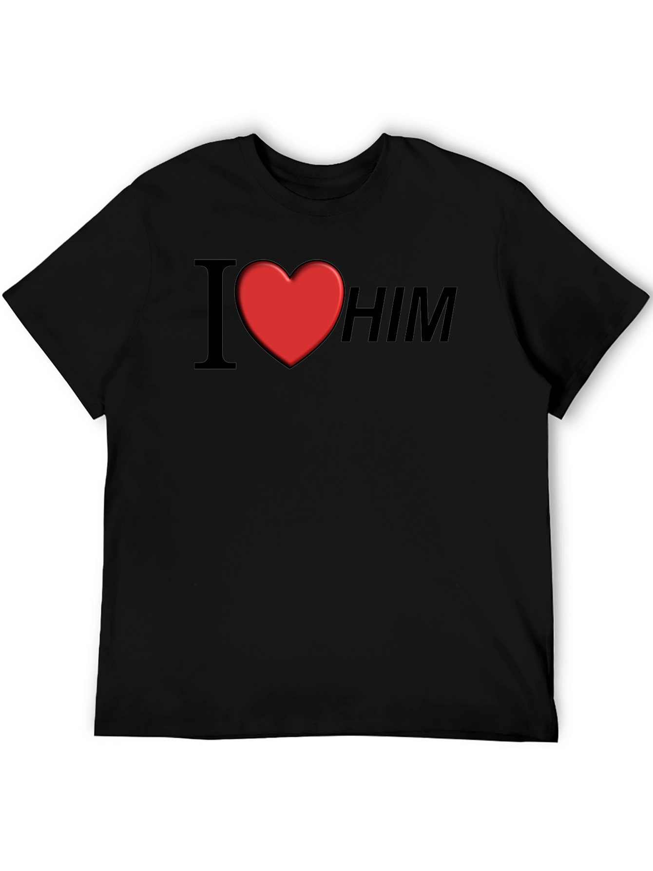 I Heart Him Graphic Tee - Black Unisex T-Shirt
