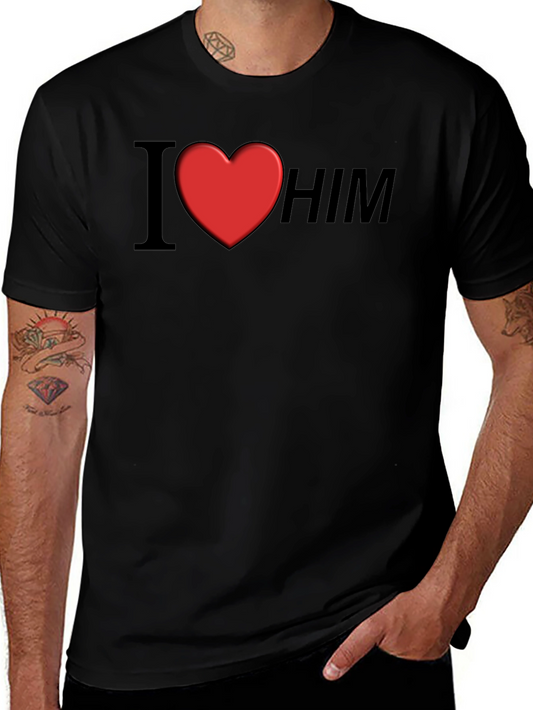 I Heart Him Graphic Tee - Black Unisex T-Shirt