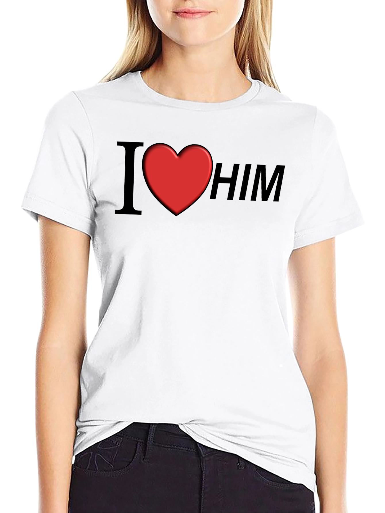 I Heart Him Graphic Tee - Black Unisex T-Shirt