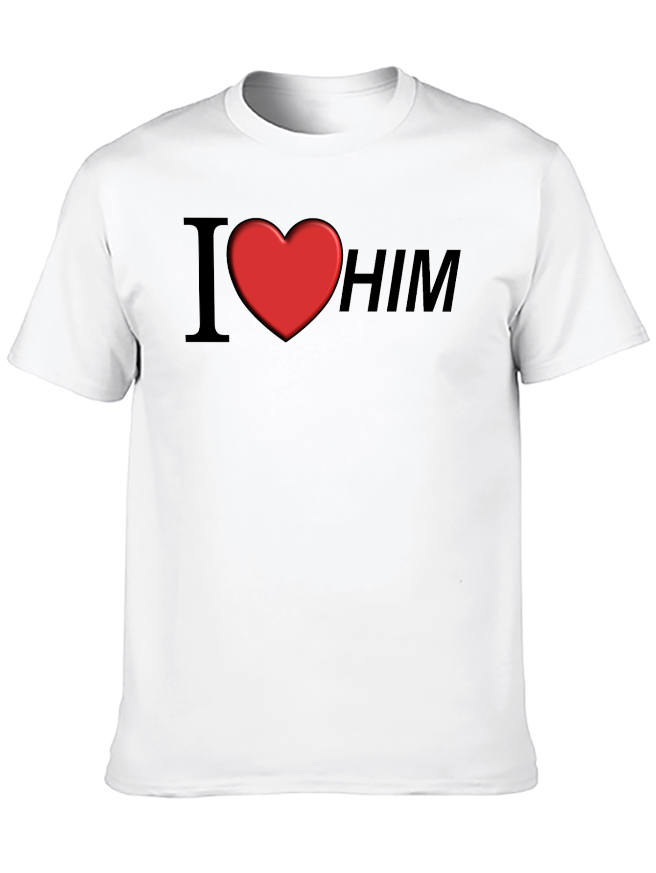 I Heart Him Graphic Tee - Black Unisex T-Shirt