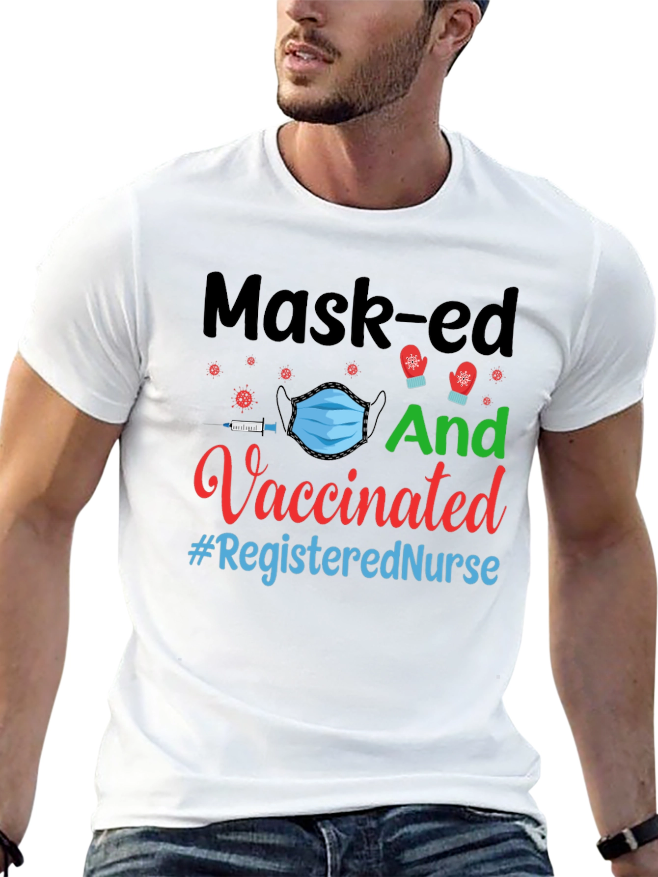 Masked and Vaccinated Registered Nurse Graphic Tee