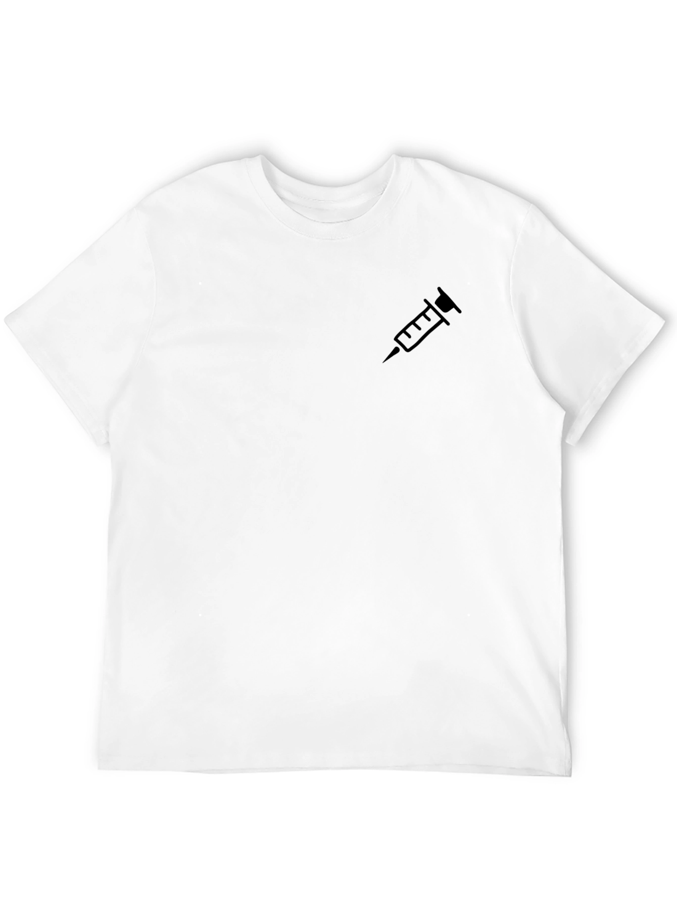 Black T-Shirt with Syringe Graphic - Classic Fit