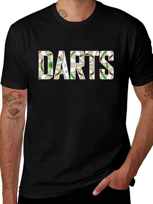 Darts Graphic Tee - Black Cotton T-Shirt for Dart Players