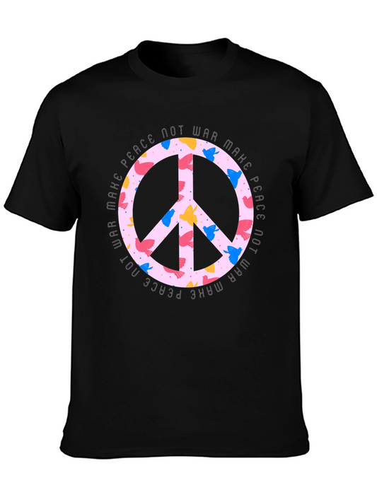 Peace Not War Dove Graphic Tee - Unisex Black T-Shirt